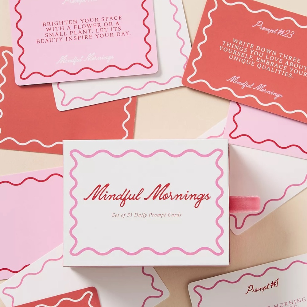 Anthropologie Pink and White Gratitude Prompt Cards